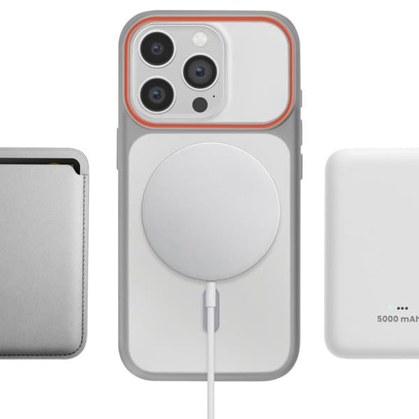 iPhone 14 Pro Cover Bi-Material Design MagSafe Kompatibel Grå Grå