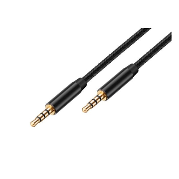 3,5 mm Audiojohto Kullattuja Liittimiä Nailonpunoksella 3m Musta