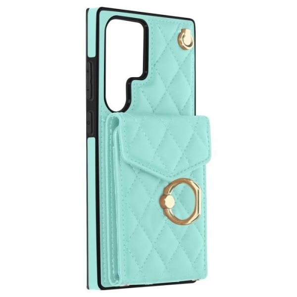 Etui med snor til Samsung S23 Ultra Back Wallet Ring Turkis