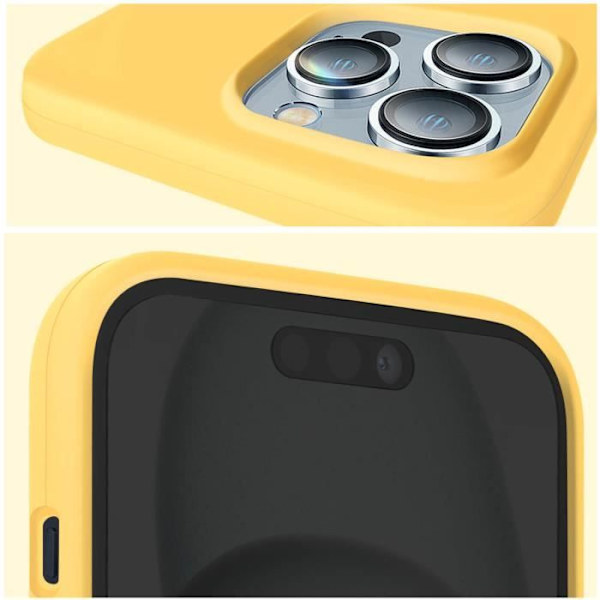 Suojakuori iPhone 15 Pro Max -puhelimelle Puolijäykkä Sisustus Mikrokuitu Moxie Yellow Gul