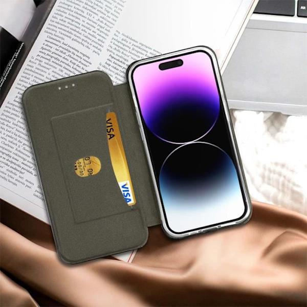AVIZAR iPhone 14 Pro Max Fodral - Flip Card Hållare Video Support - Svart satinfinish Svart