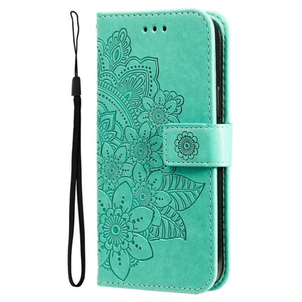 Plånboksfodral för Xiaomi Redmi 17C 5G Mandala-mönster med Stöd Turkos Blå