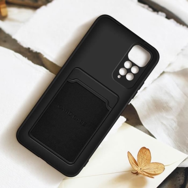 Etui - FORCELL - Xiaomi Redmi Note 11 og 11s - Blød silikone - Integreret kortholder - Sort Svart