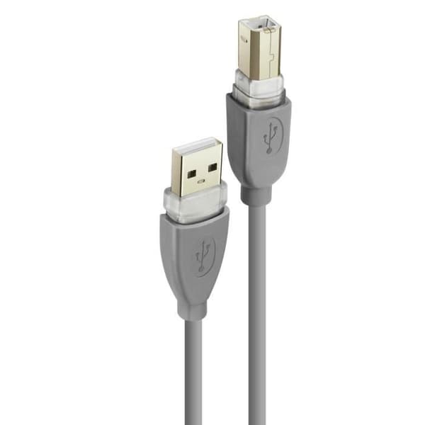 USB-A 2.0 till USB-B 2.0-kabel - LINQ - 3m - Snabb överföring - Stabil anslutning - Grå