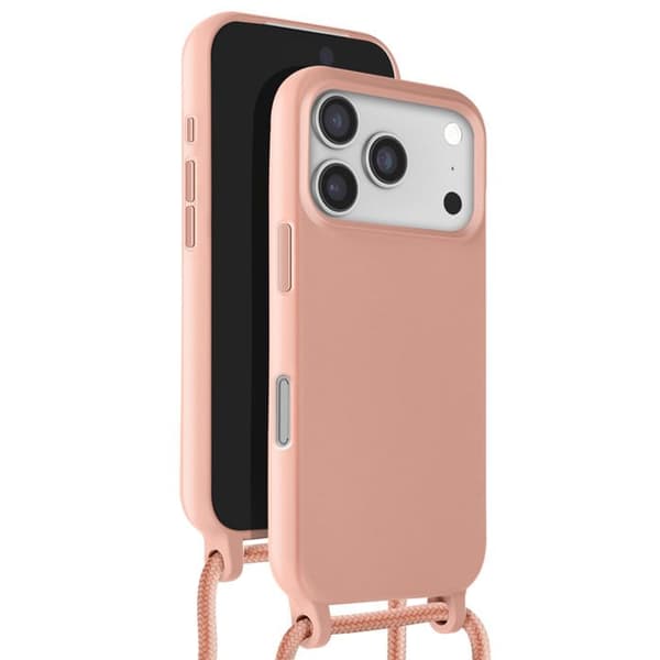 Skydd för iPhone 17 Pro Max - AVIZAR - Soft Touch - Justerbar Snodd - Silikon - Rosé Champagne Ros