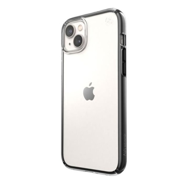 Speck Presidio Perfect-Clear iskugeometrialla - iPhone 14 Plus -kuori MICROBAN-pinnoitteella (kirkas / musta) -