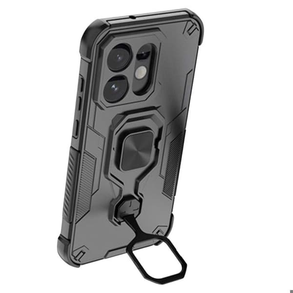 Stødabsorberende cover til Oppo Reno 16 med magnetisk ringefunktion i sort Svart