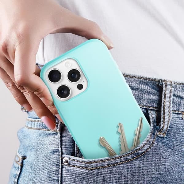 Coque för iPhone 16 Pro Semi-rigid Soft-touch Anti-spår Turkos Blå