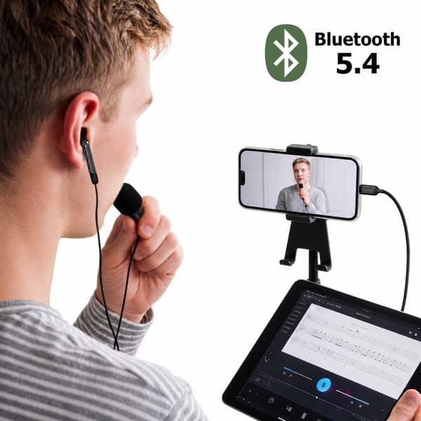 Microfon med USB-C hörlurar för röstövervakning och Bluetooth 5.4 Acefast Svart