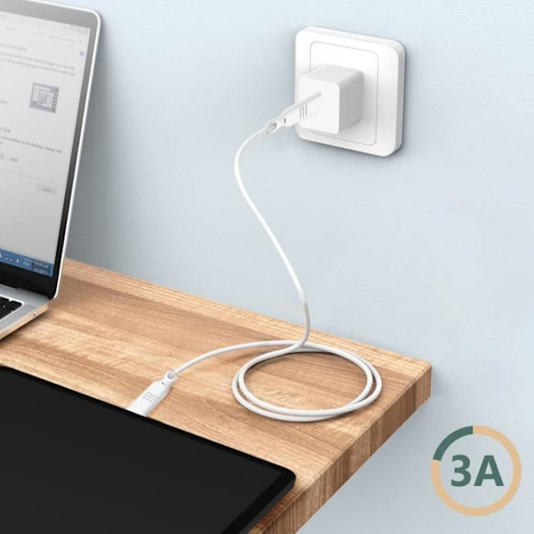 Ekologisk kabel Lightning Intensity 3A 2m Återvinningsbar Bara grön vit