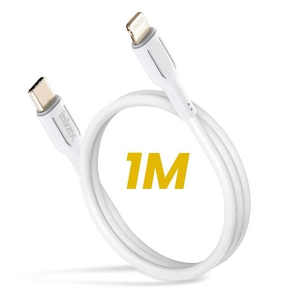 USB C till Lightning-kabel 27W Snabbladdning Inkax Vit Vit