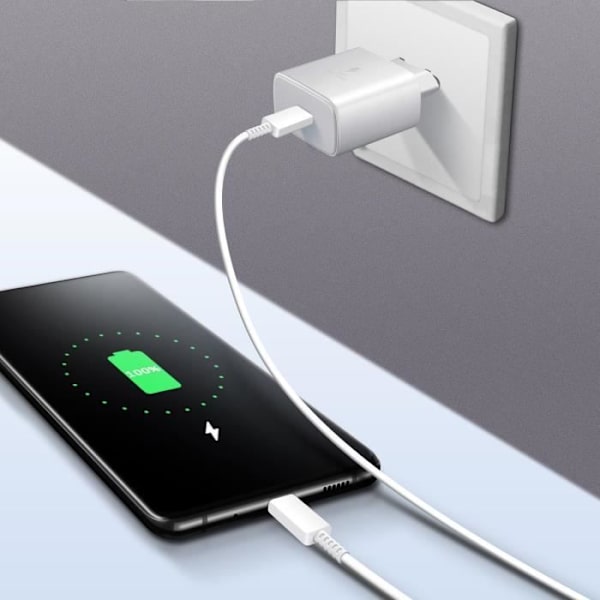 Samsung original netoplader USB-C til USB-C kabel Hurtigopladning 2.0 Hvid