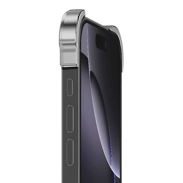Designskydd för iPhone 16 Pro med härdat glas för kamera grå Grå