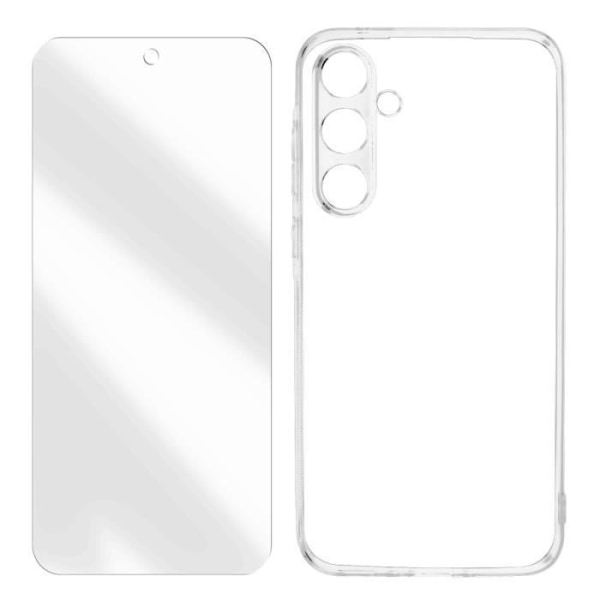 Suojakuori Samsung Galaxy A35 Hardille, jossa on 9H karkaistu lasi 4smarts Transparent Transparent