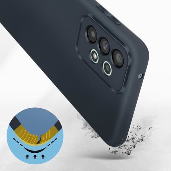 Skyddsfodral - AVIZAR - Samsung Galaxy A73 5G - Semi-rigid - Soft-touch - Mörkblå Midnattsblå