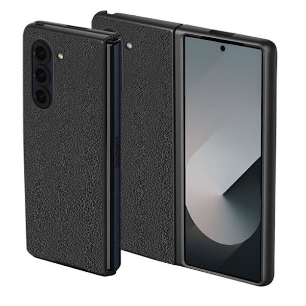 Etui - AVIZAR - Samsung Galaxy Z Fold 6 - Kornet tekstur - Sort - Stød- og ridsebeskyttelse Svart