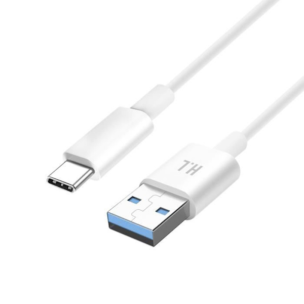 Kabel USB-C Laddning och dataöverföring Intensitet 1A Längd 1,5m Vit