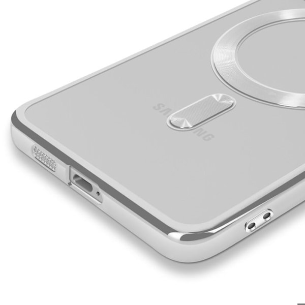 Coque MagSafe для Samsung Galaxy S25 Edge Силиконовый Контур Хромированный Серебро Grå