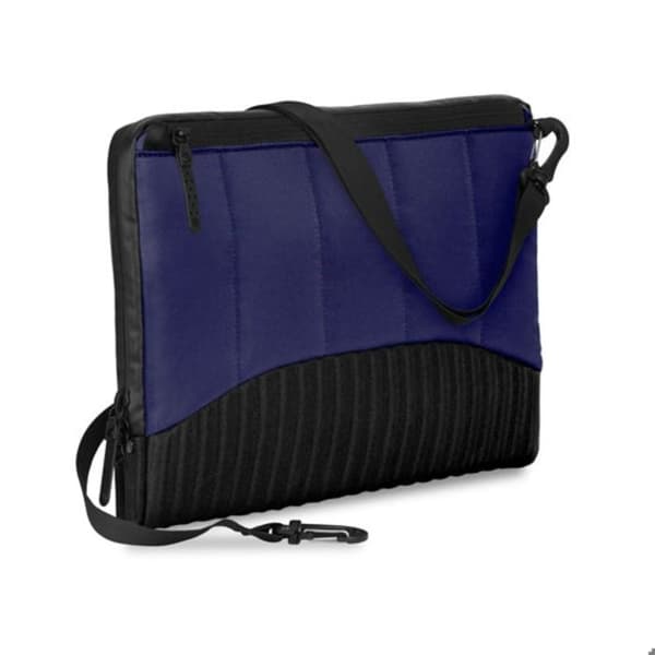 MacBook Pro 16" -kansi olkahihnalla ja taskulla, Dux-sarja, stm goods, musta / sininen