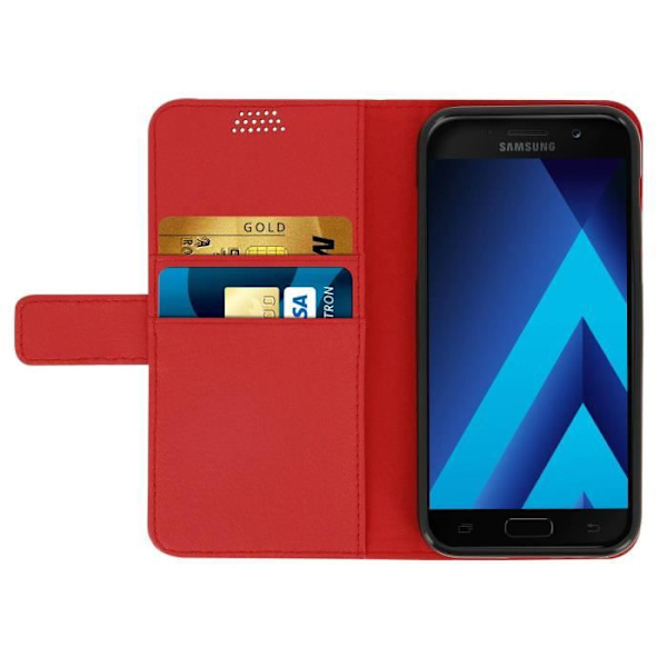 Lompakon läppäkuori Samsung Galaxy A5 2017 -puhelimelle - punainen