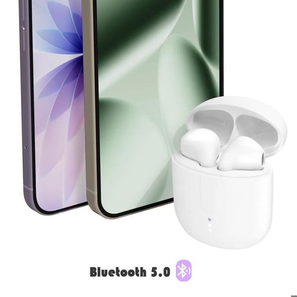 Bluetooth høretelefoner - SETTY - Trådløs model - Batteritid 12 timer - In-ear - Svedafvisende Vit