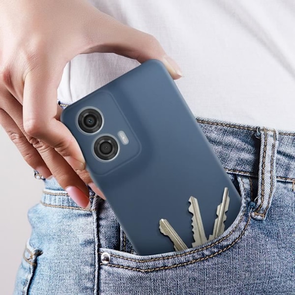 Coque - AVIZAR - Motorola Moto G24 Power - Semi-rigid - Soft-touch - Anti-spår Blå Natt Blå