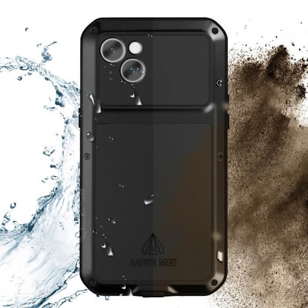 Coque - LOVE MEI - iPhone 14 - Stötbeständig - Vattentät - Motstånd 1.8m Svart