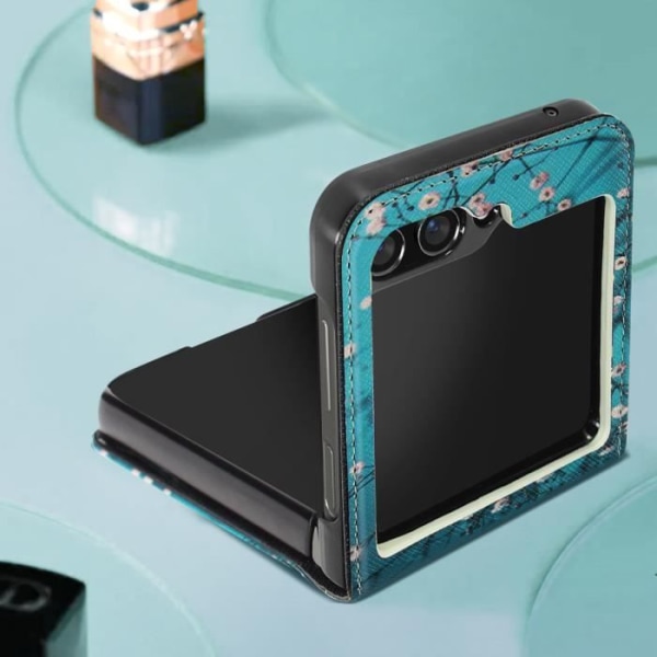 Telefontaske - AVIZAR - Samsung Galaxy Z Flip 5 - Hård - Kunstlæder - Blå Blå