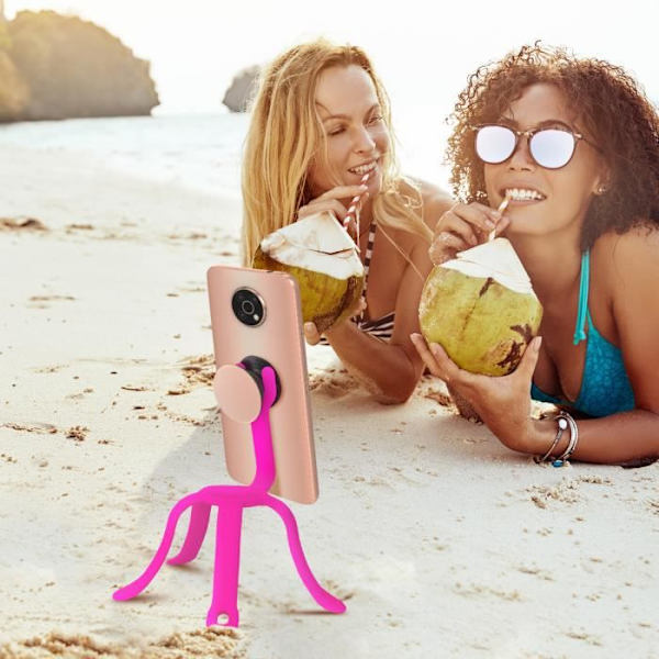 PopMount 2 Smartphonehållare Flexibel silikon Multifunktion PopSockets Rosa