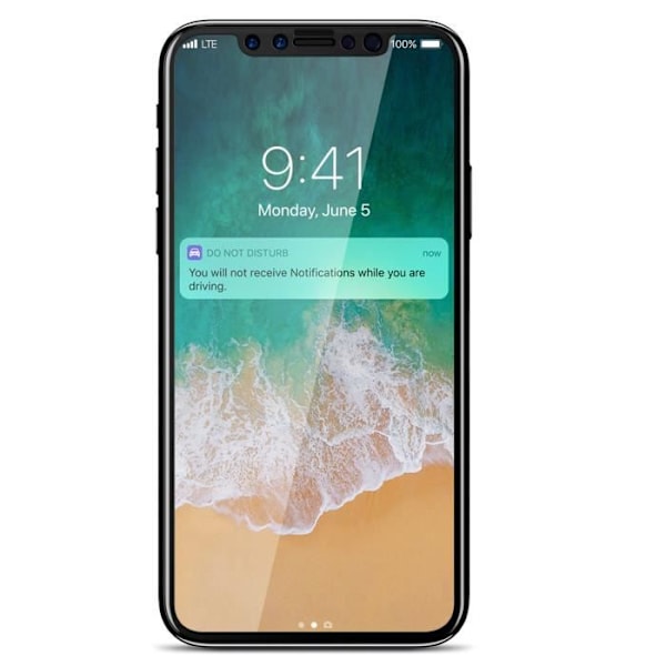 Skyddsfilm - AVIZAR - iPhone X / XS - Härdat glas - Ultrabeständig - 3D-effekt Svart