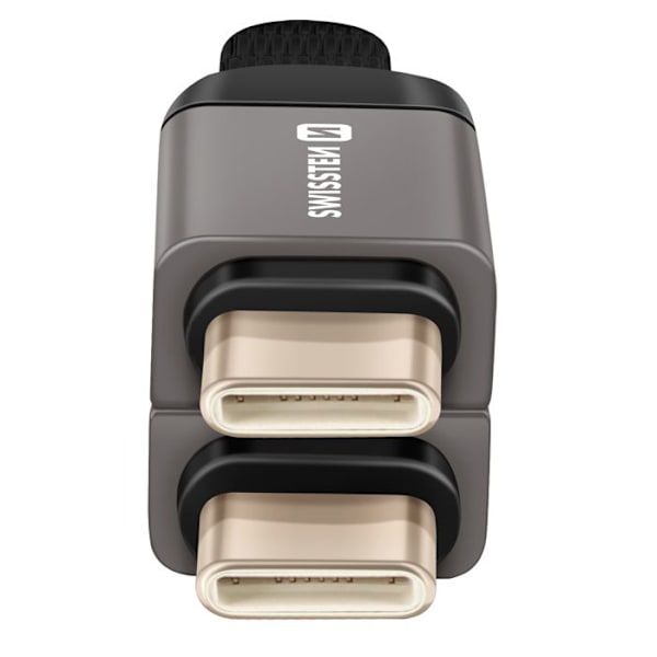 USB-C / USB-C Magneettikaapeli, Kompakti 9.7cm Avaimenperä Swissten Harmaa Grå