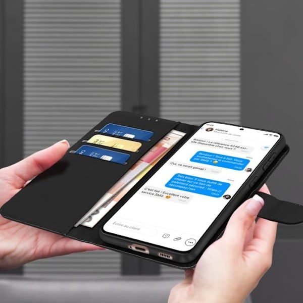 Etui til Samsung Galaxy S21 - AVIZAR - Pungbeskyttelse - Videosupport - Sort Svart