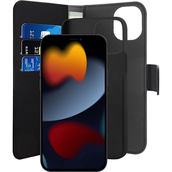Coque - Puro - iPhone 13 mini - Magnetisk 2 i 1 - Sort - Hård Svart