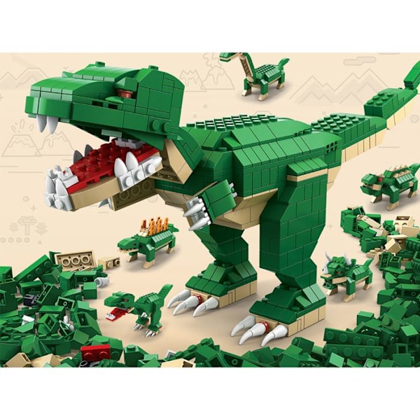 Spil Konstruktion 1000 dele Dinosaurus Ledet til Samling Skovgrøn skog grön