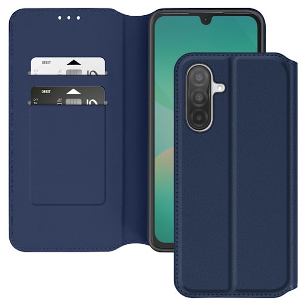 Etui til Samsung Galaxy A26 Klap Kortholder og Video Stativ Blå Blå