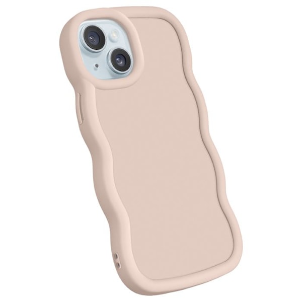iPhone 15 Suojakuori Silikoni Iskunkestävä Candy Beige -sarja Beige