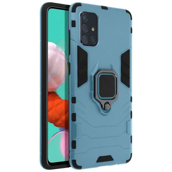 Coque - AVIZAR - Samsung Galaxy A51 - Bi-material - Hållring - Videostöd Blågrå
