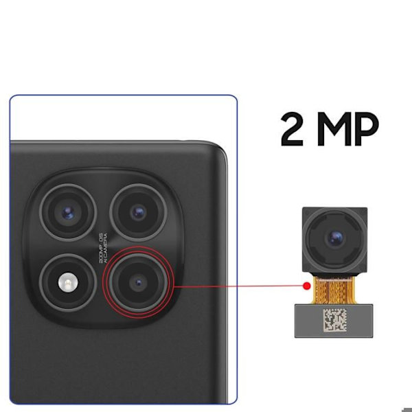 Bagkamera til Redmi Note 14 Pro 4G Makroobjektiv 2MP Sort Svart