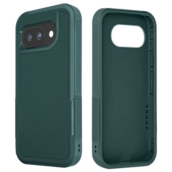 Coque Antichoc til Google Pixel 9a Forstærket Hårdfør Silikone Mørkegrøn Grön