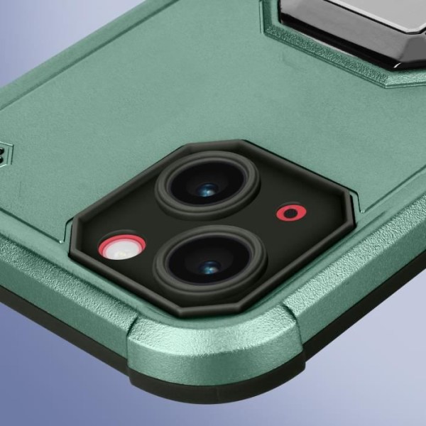Hybrid Stötsäkert iPhone 14-fodral med magnetisk stödring Grön Grön