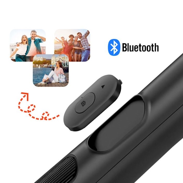 Perche Selfie Bluetooth Justerbar med Stabilt Stativ Rotérbart LinQ Sort