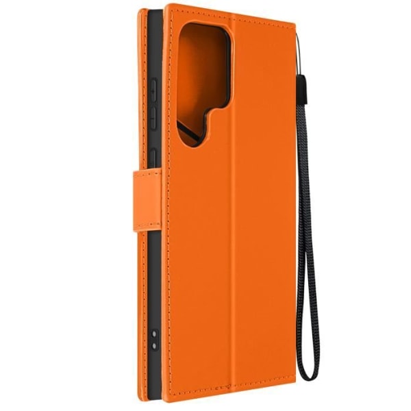 Sammakkokotelo Samsung S23 Ultra Wallet Support -rannehihnalle, oranssi Orange