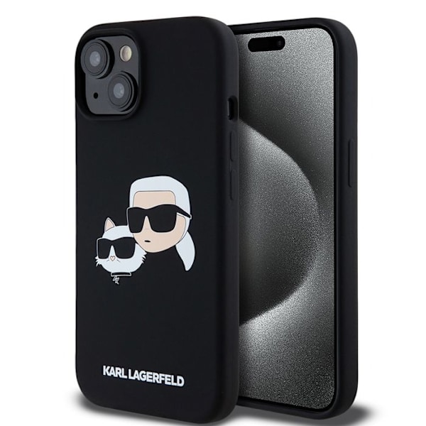 Etui til iPhone 15 / iPhone 14 / iPhone 13 - Karl Lagerfeld Silikone MagSafe (KLHMP15SSKKCHPPLK) - Karl&Choupette