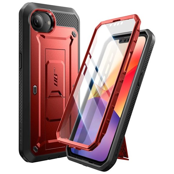 Coque Integreret til iPhone 16e Stødabsorberende Bækkenstøtte Supcase Rød Röd