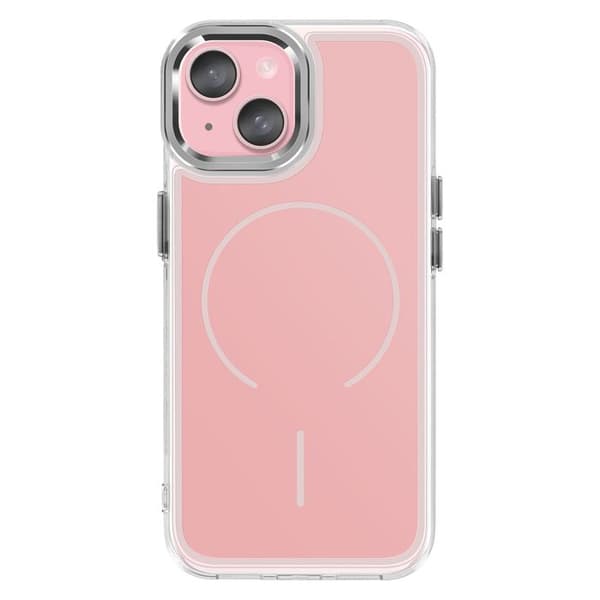 MagSafe-cover til iPhone 15 Plus / 14 Plus Forstærket Bi-materiale Beskyttelse Rosa Ros
