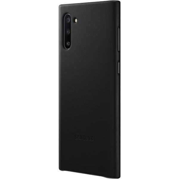 Svart läderfodral Note10 Svart