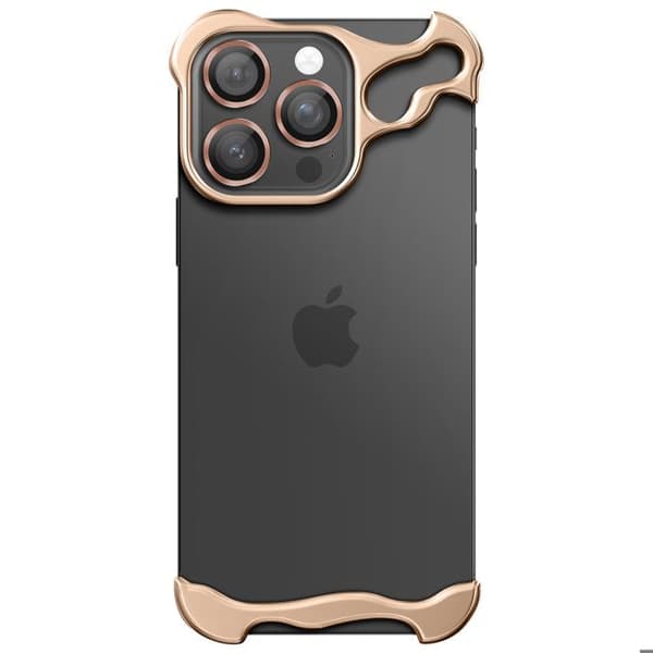 Skyddsskal - AVIZAR - iPhone 16 Pro Max - Metall - Härdat glas - Design Gul