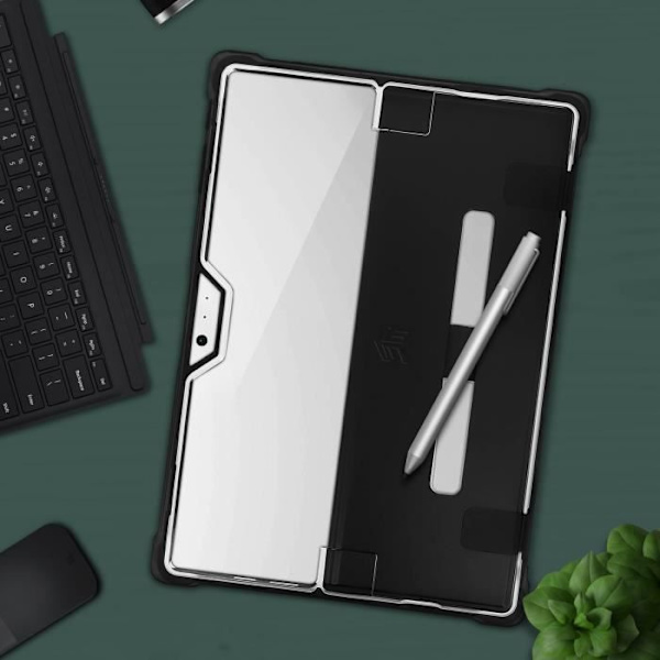 Coque - AVIZAR - Surface Pro 4/5/6 - Stöttålig - Transparent Svart Vit - Polykarbonat Transparent Noir Blanc
