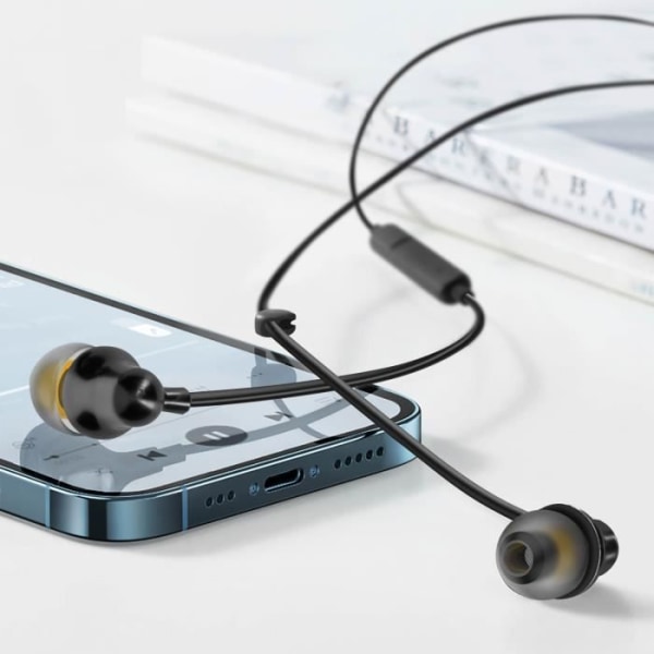 Kabelforbundne Lightning In-Ear hovedtelefoner LinQ Mikrofon og knapper Sort Svart
