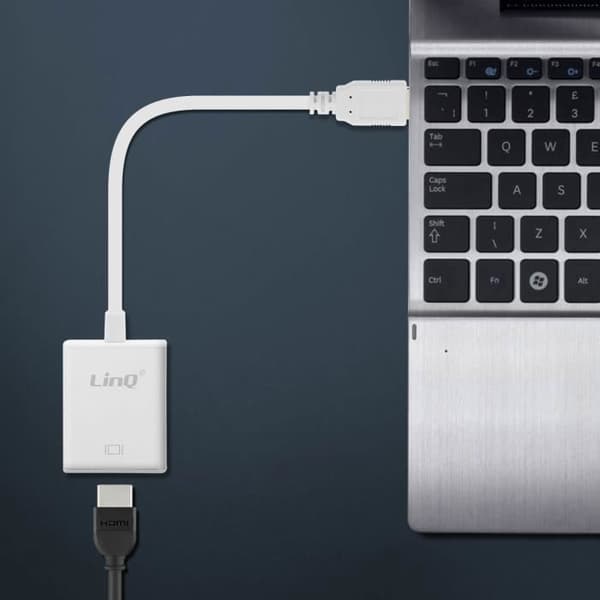USB 3.0 til HDMI Hun Video Adapter Full HD Sølv - LinQ